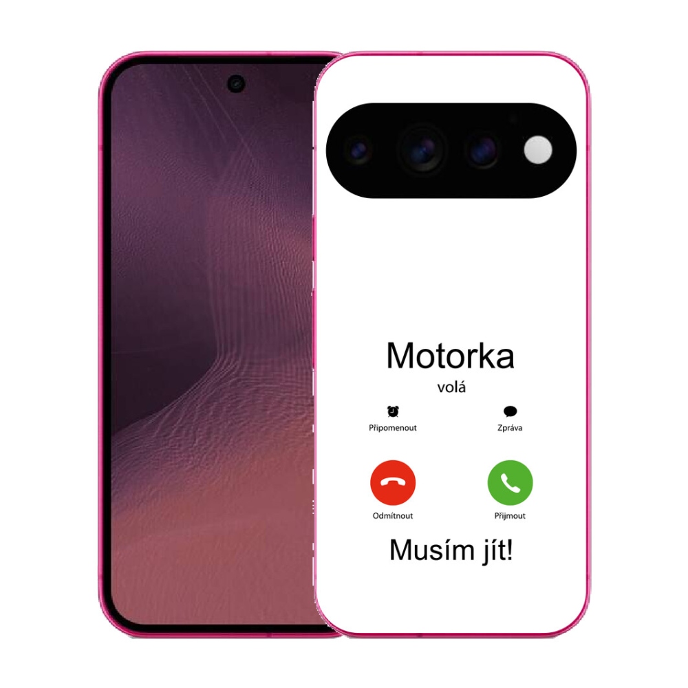 Gélový kryt mmCase na Google Pixel 11 - motorka volá biele pozadie