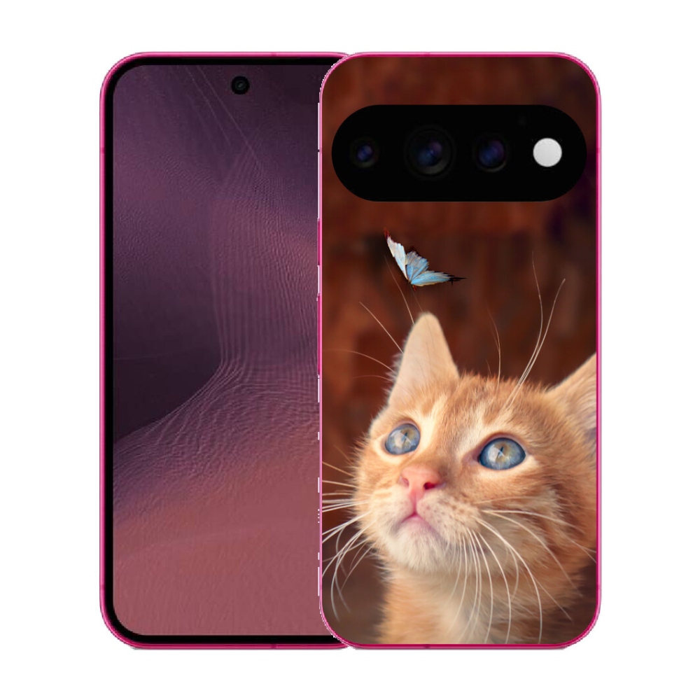 Gélový kryt mmCase na Google Pixel 11 - motýľ a mačiatko