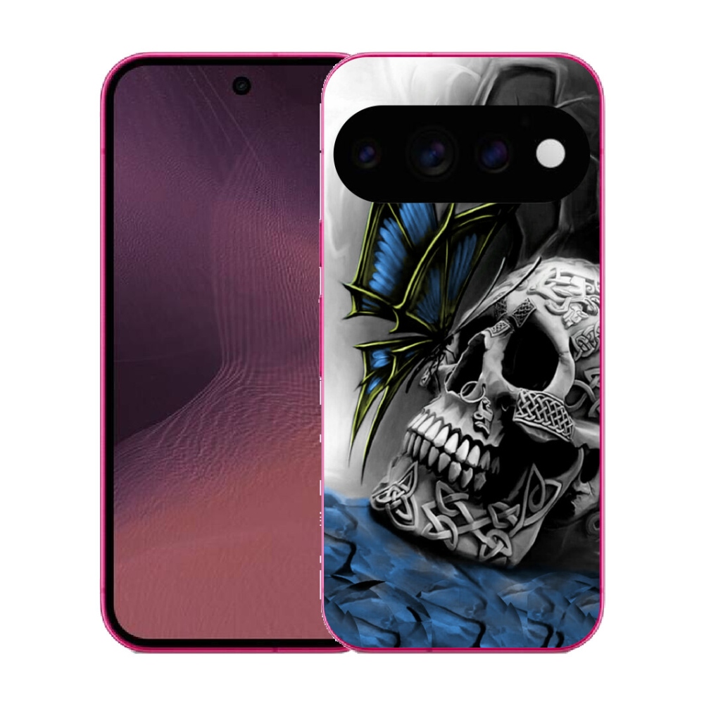 Gélový kryt mmCase na Google Pixel 11 - motýľ a lebka