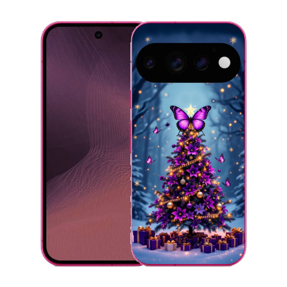 Gélový kryt mmCase na Google Pixel 11 - motýlí vianočný stromček