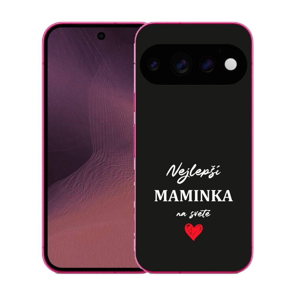 Gélový kryt mmCase na Google Pixel 11 - najlepšia mamička 1 čierne pozadie