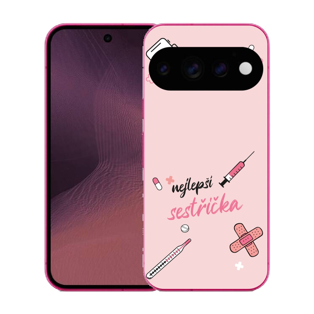 Gélový kryt mmCase na Google Pixel 11 - najlepšia sestrička ružové pozadie