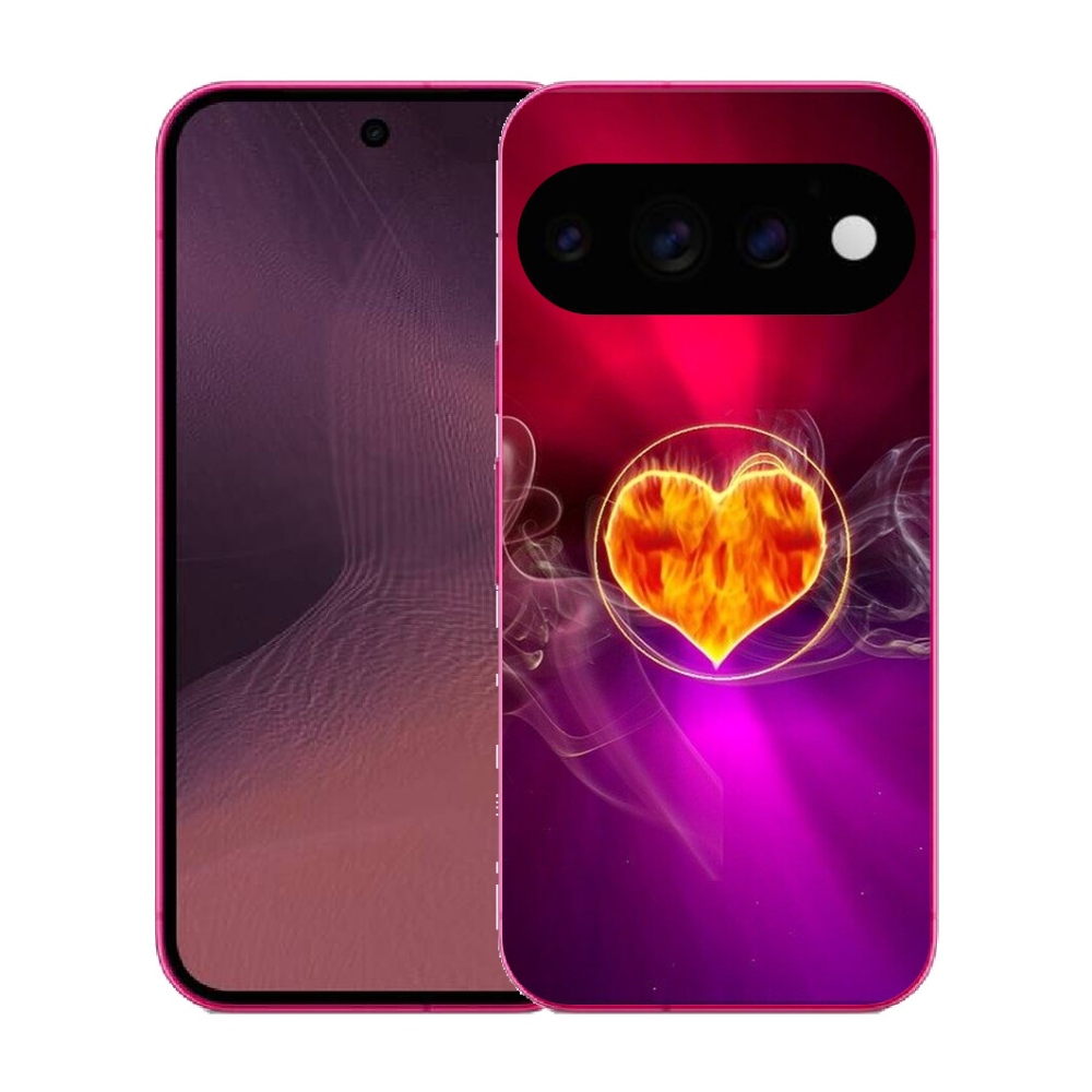 Gélový kryt mmCase na Google Pixel 11 - ohnivé srdce