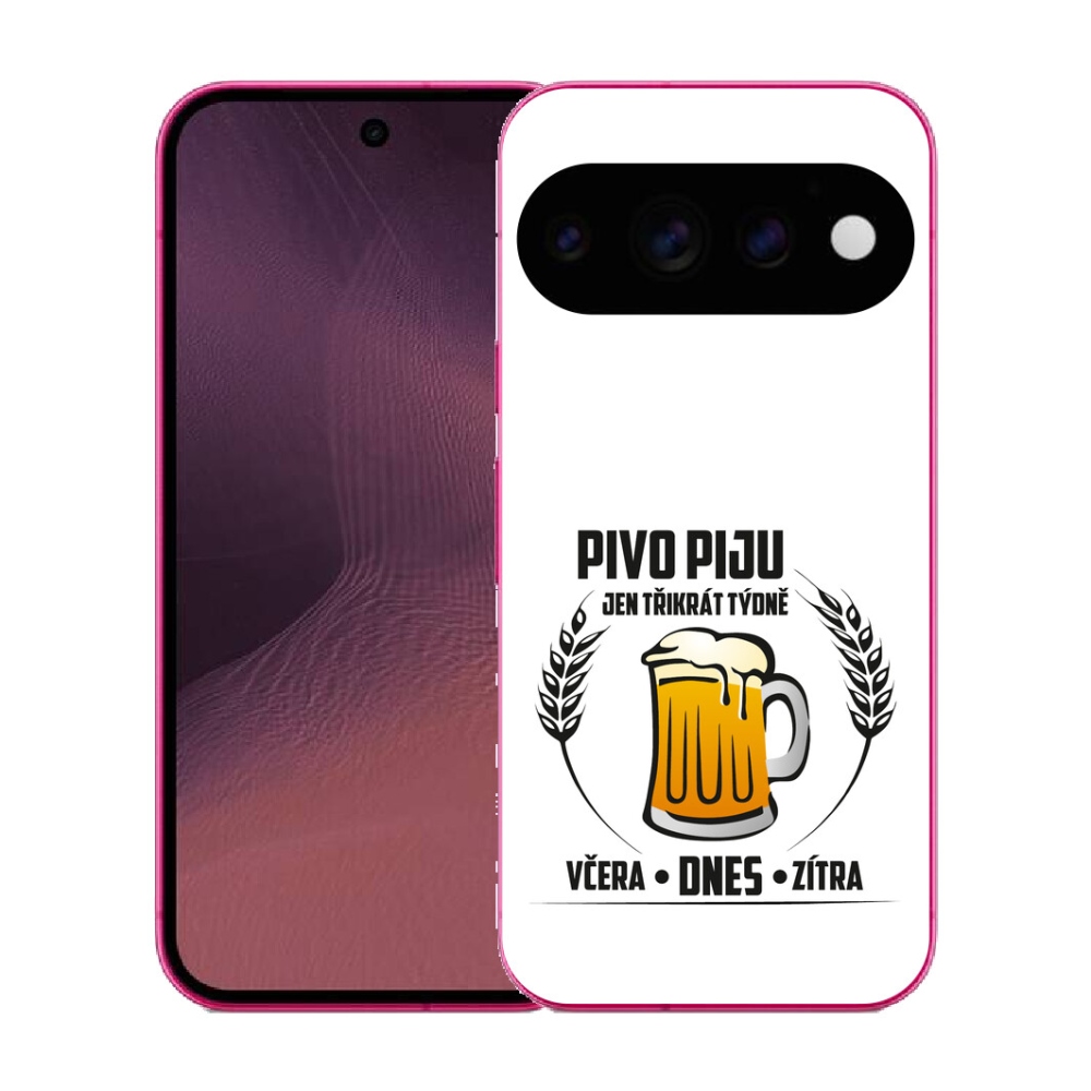 Gélový kryt mmCase na Google Pixel 11 - pivný motív biele pozadie