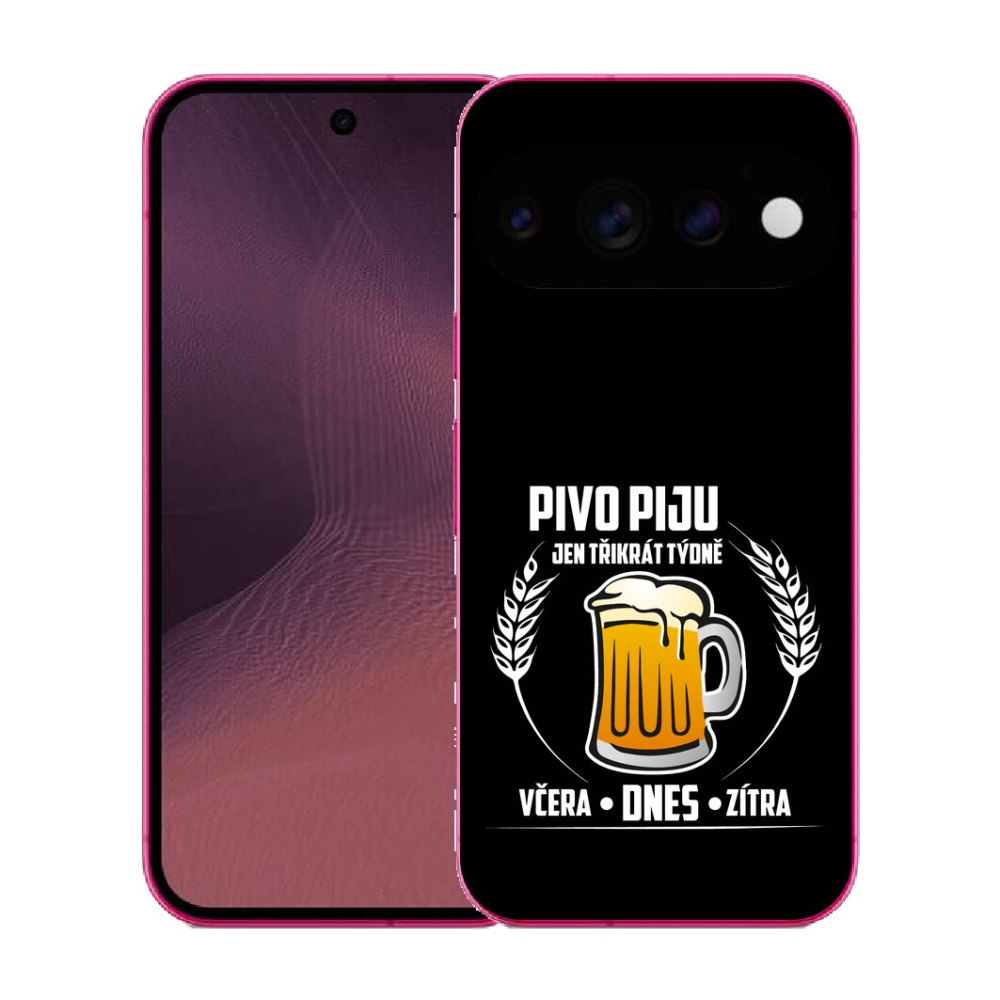 Gélový kryt mmCase na Google Pixel 11 - pivný motív čierne pozadie