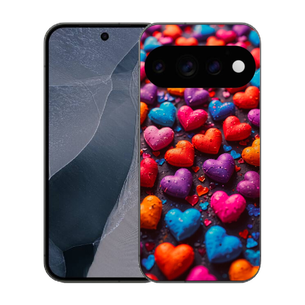 Gélový kryt mmCase na Google Pixel 11 Pro - farebné srdcia