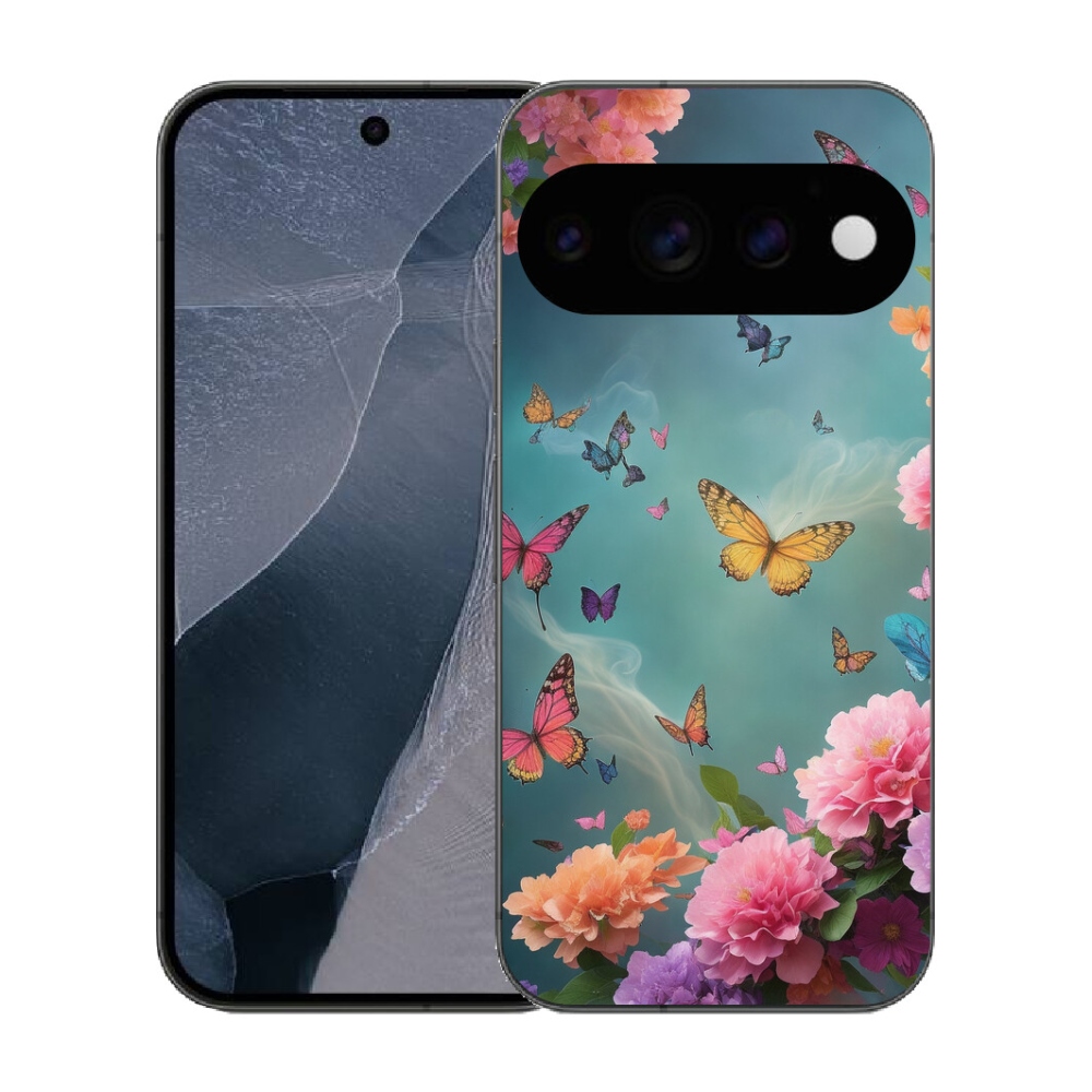 Gélový kryt mmCase na Google Pixel 11 Pro - farebné kvety a motýle