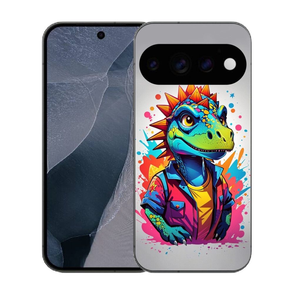 Gélový kryt mmCase na Google Pixel 11 Pro - farebný dinosaurus