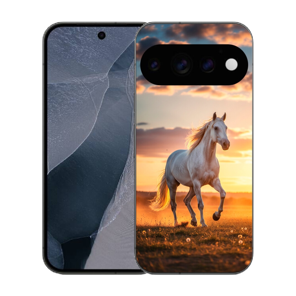 Gélový kryt mmCase na Google Pixel 11 Pro - bežiaci biely kôň 2