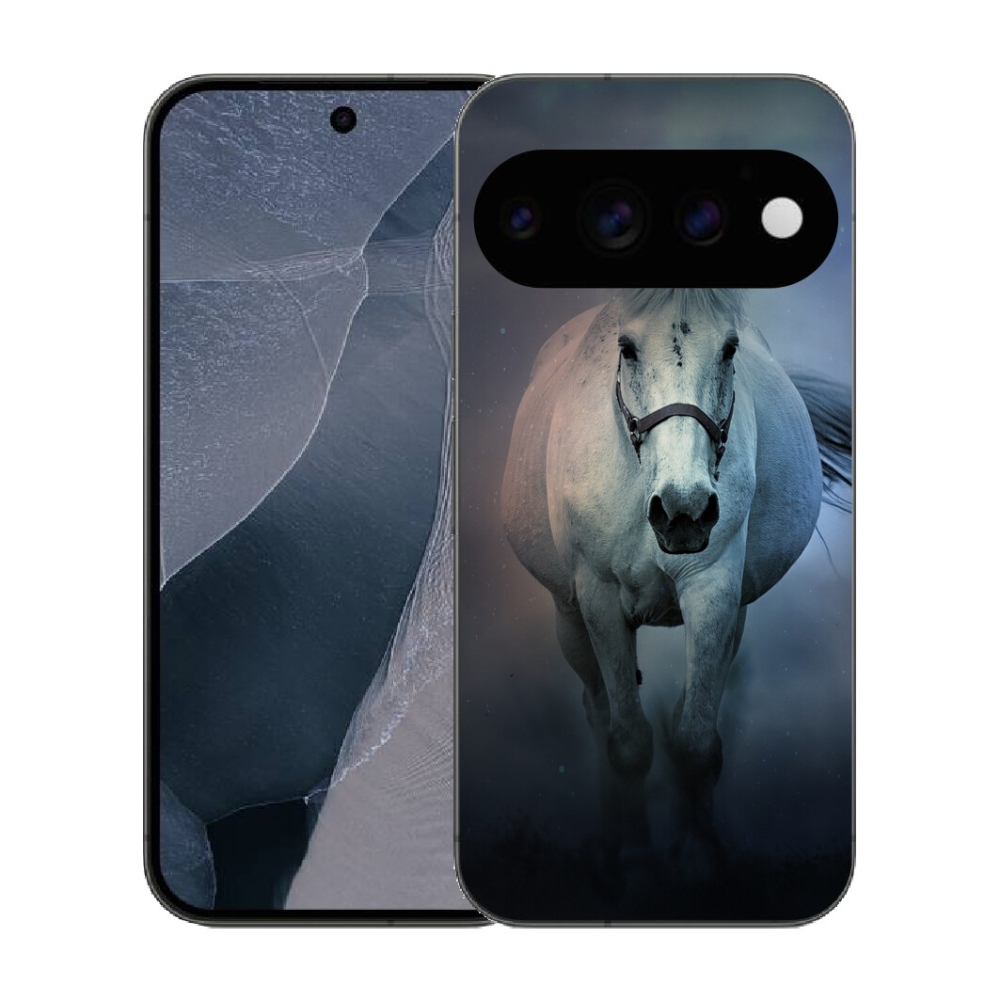 Gélový kryt mmCase na Google Pixel 11 Pro - bežiaci biely kôň