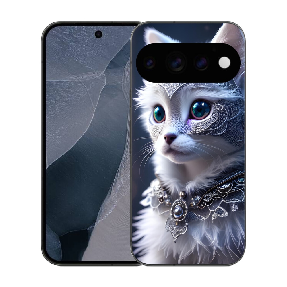 Gélový kryt mmCase na Google Pixel 11 Pro - biela mačka
