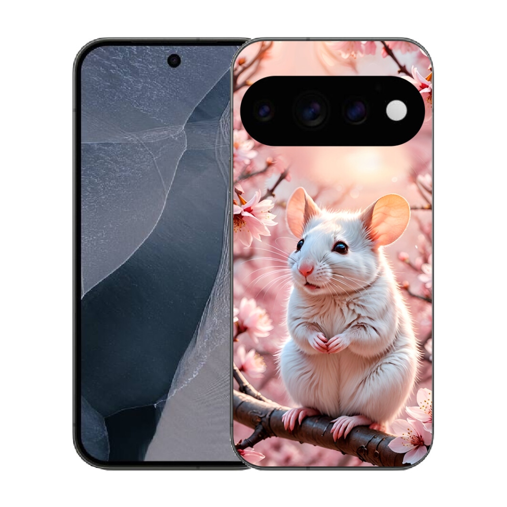 Gélový kryt mmCase na Google Pixel 11 Pro - biela myš na vetve