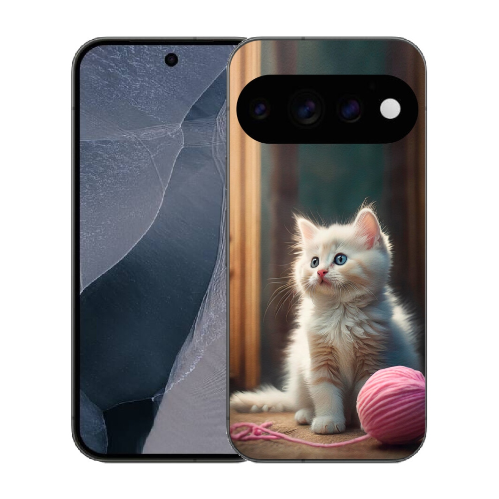 Gélový kryt mmCase na Google Pixel 11 Pro - biele mačiatko 2