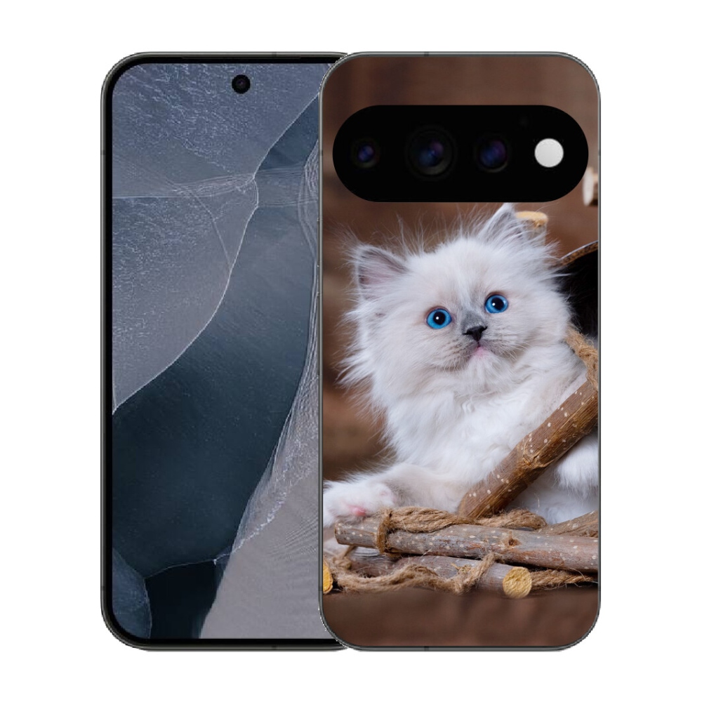 Gélový kryt mmCase na Google Pixel 11 Pro - biele mačiatko