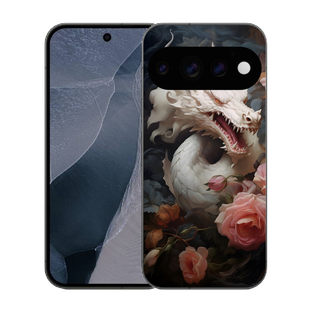 Gélový kryt mmCase na Google Pixel 11 Pro - biely drak