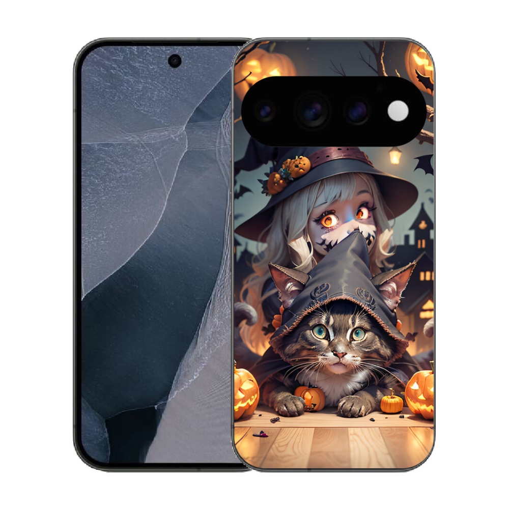 Gélový kryt mmCase na Google Pixel 11 Pro - čarodejnice s mačkou