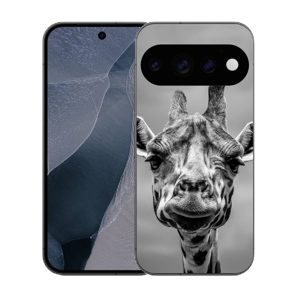 Gélový kryt mmCase na Google Pixel 11 Pro - čiernobiela žirafa