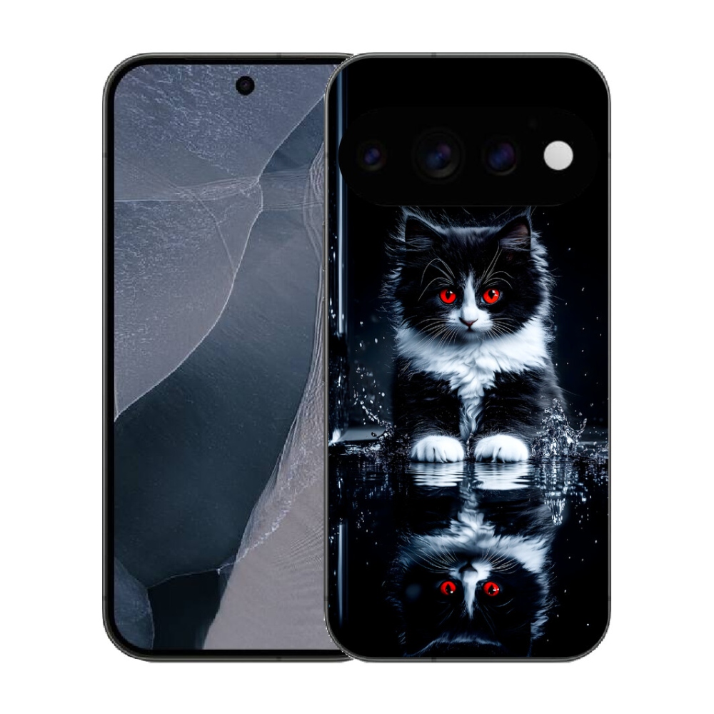 Gélový kryt mmCase na Google Pixel 11 Pro - čiernobiele mačiatko