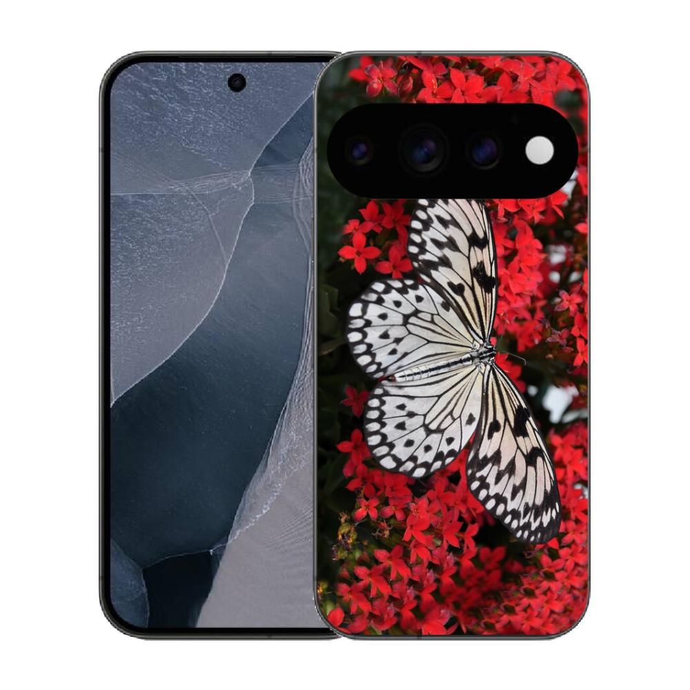 Gélový kryt mmCase na Google Pixel 11 Pro - čiernobiely motýľ 1