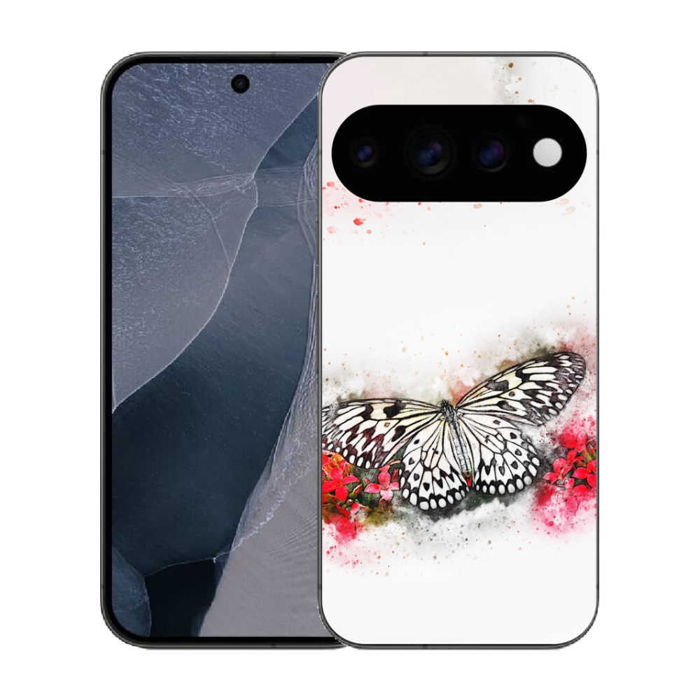 Gélový kryt mmCase na Google Pixel 11 Pro - čiernobiely motýľ