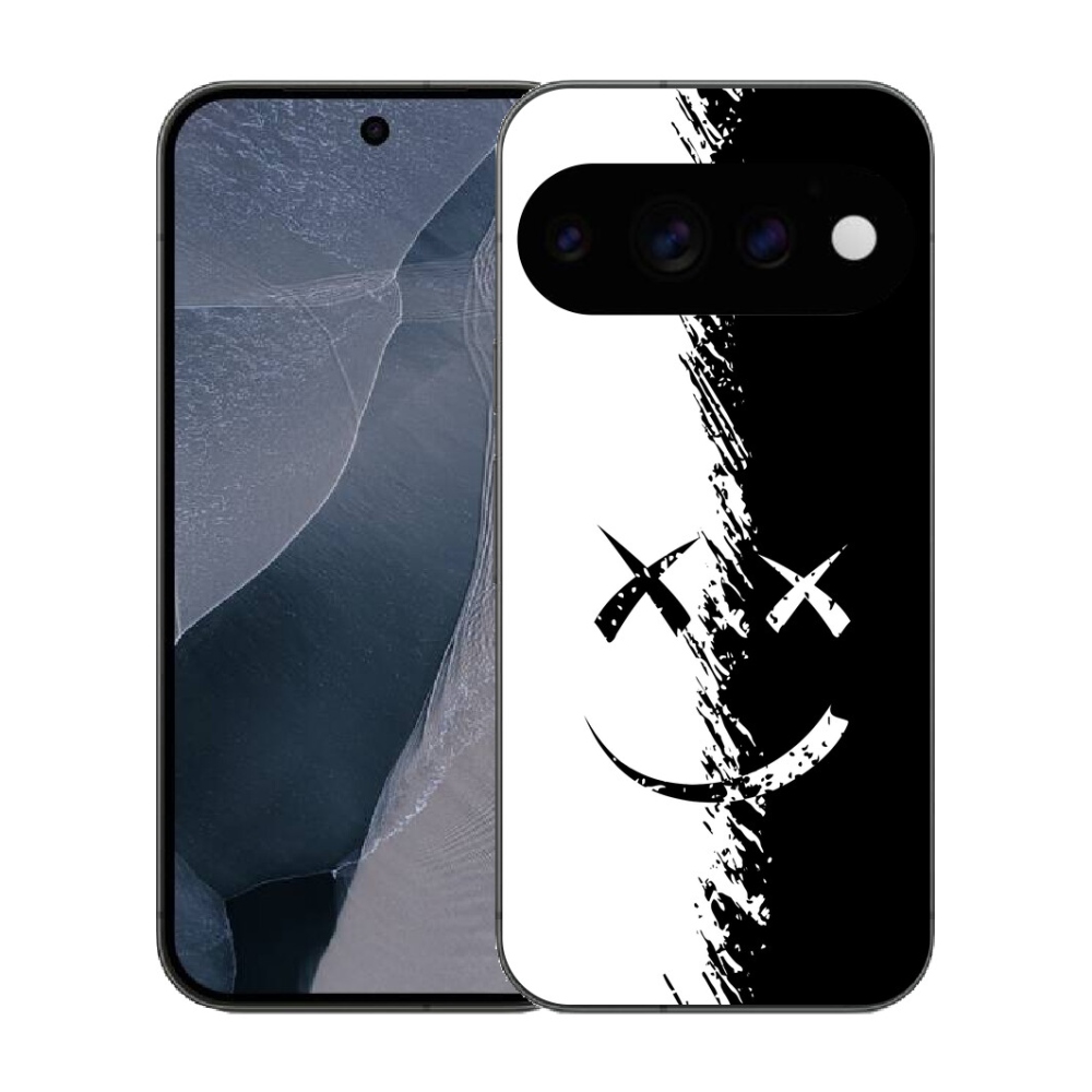 Gélový kryt mmCase na Google Pixel 11 Pro - čiernobiely smajlík