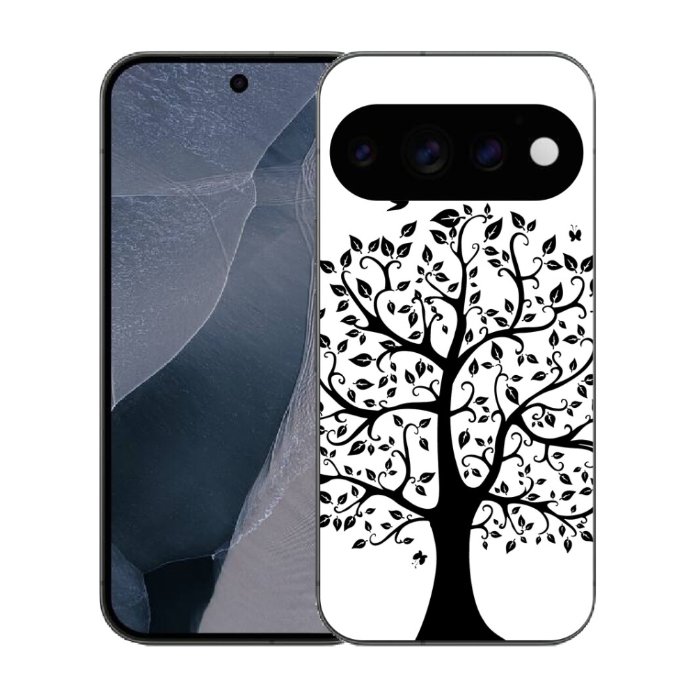 Gélový kryt mmCase na Google Pixel 11 Pro - čiernobiely strom