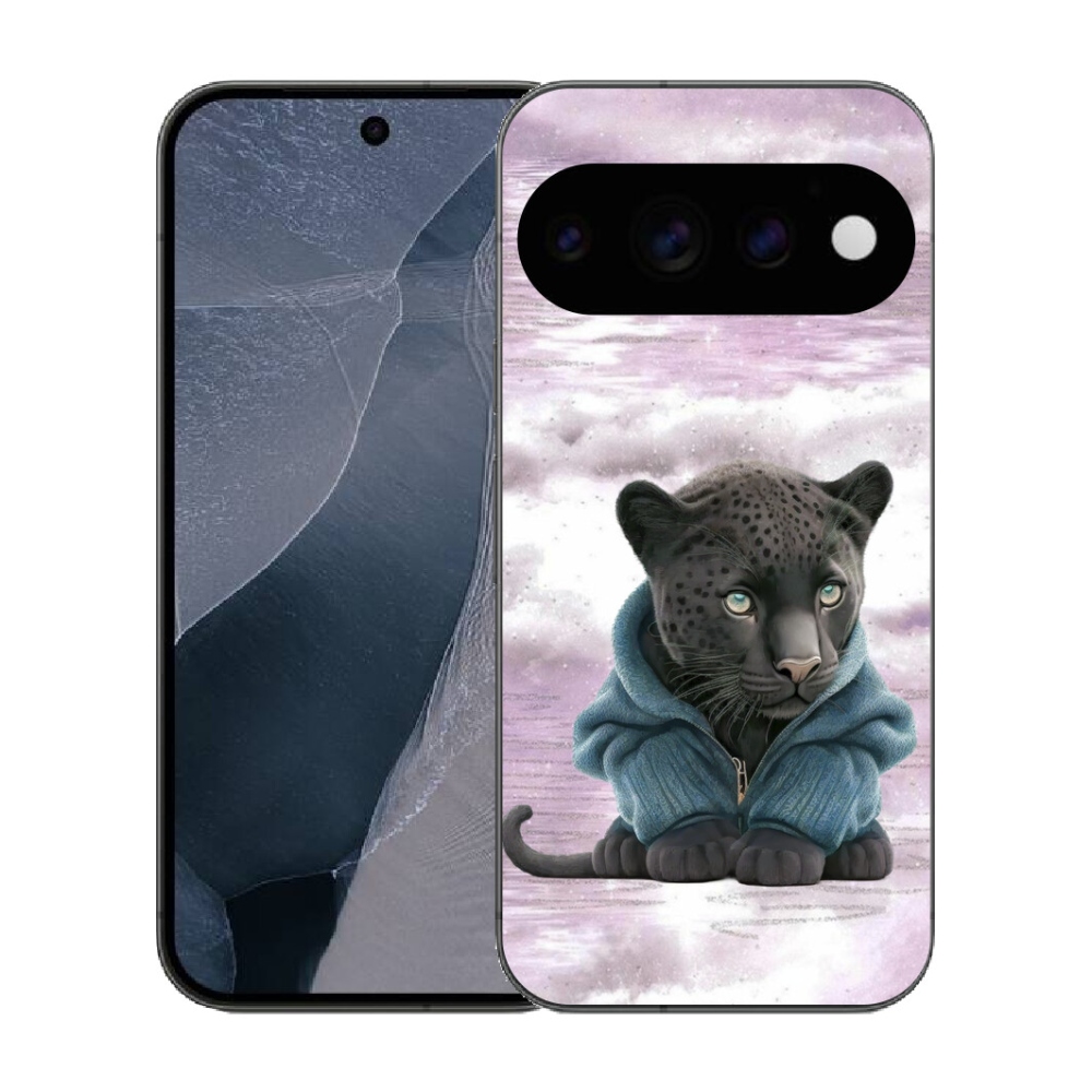 Gélový kryt mmCase na Google Pixel 11 Pro - čierny panter vo svetri
