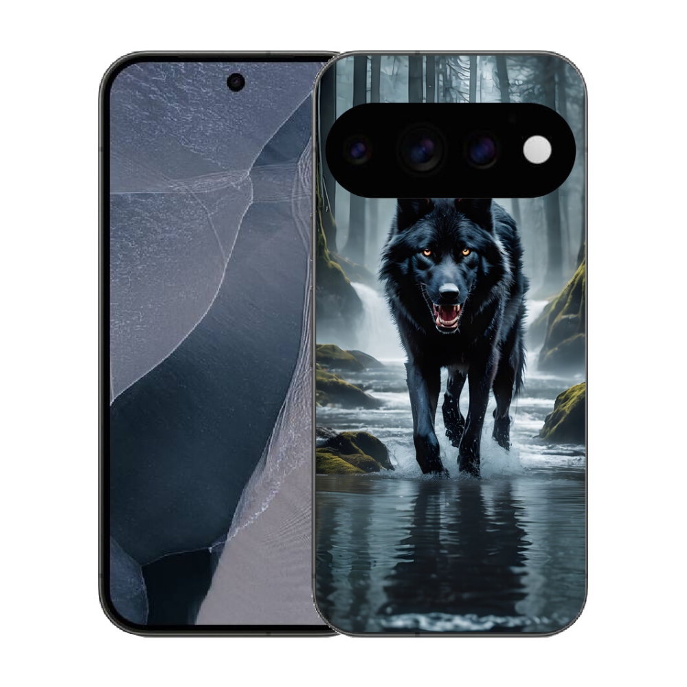 Gélový kryt mmCase na Google Pixel 11 Pro - čierny vlk