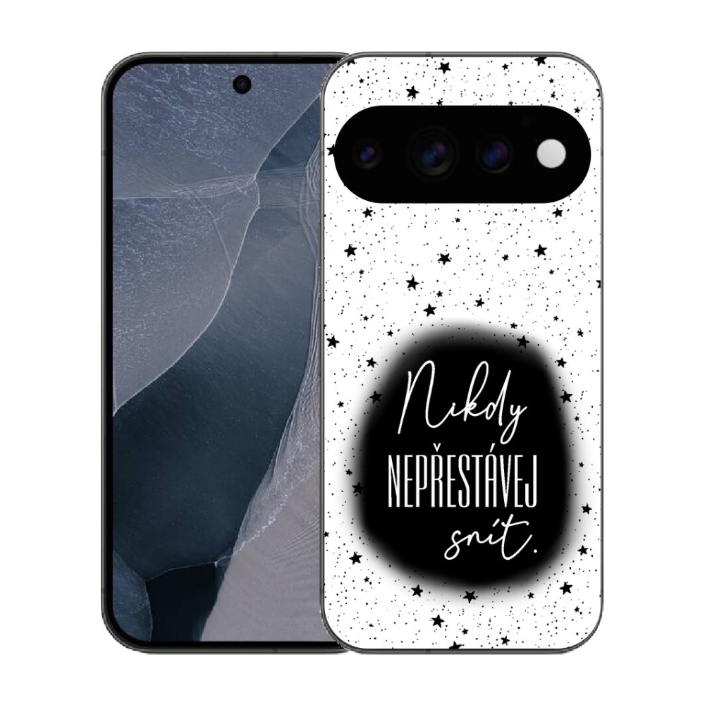 Gélový kryt mmCase na Google Pixel 11 Pro - citát 1 čiernobiele pozadie