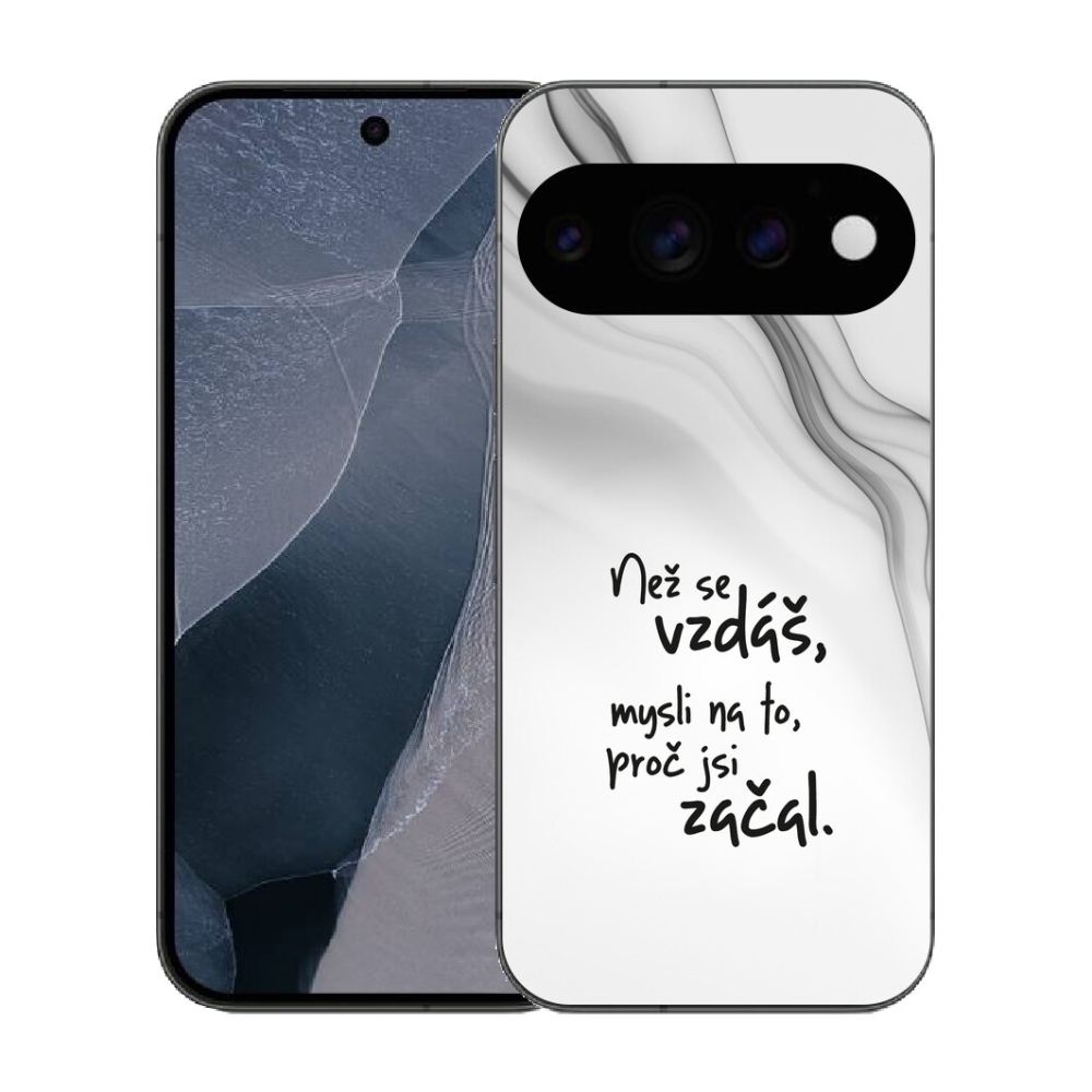 Gélový kryt mmCase na Google Pixel 11 Pro - citát 2 biele pozadie