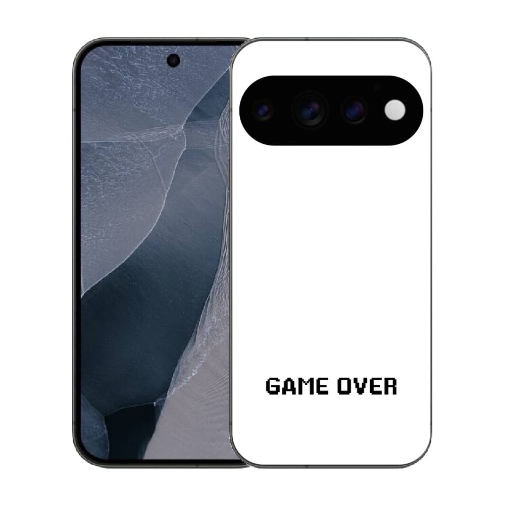 Gélový kryt mmCase na Google Pixel 11 Pro - game over biele pozadie