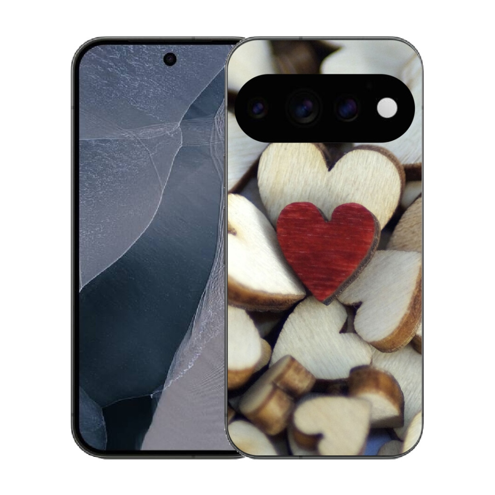Gélový kryt mmCase na Google Pixel 11 Pro - gravírované červené srdce
