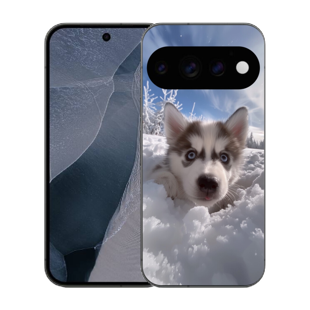 Gélový kryt mmCase na Google Pixel 11 Pro - husky v snehu
