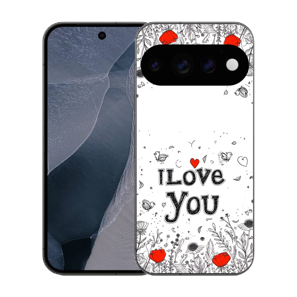 Gélový kryt mmCase na Google Pixel 11 Pro - I love you biele pozadie