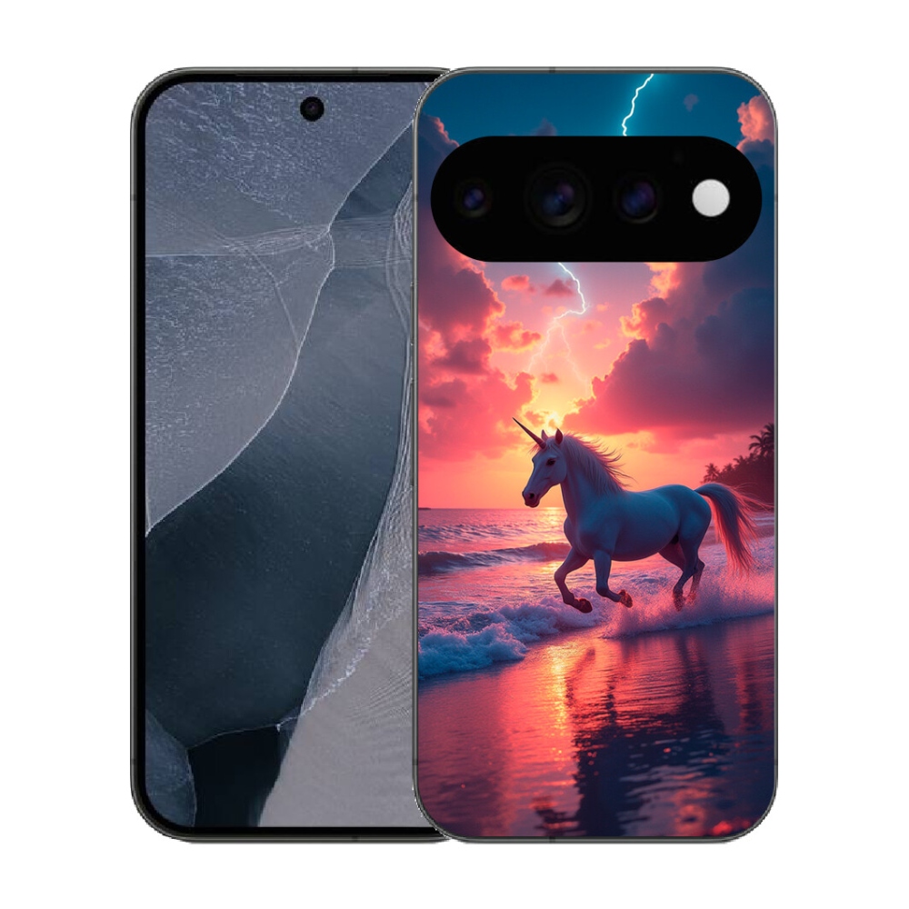 Gélový kryt mmCase na Google Pixel 11 Pro - jednorožec na pláži