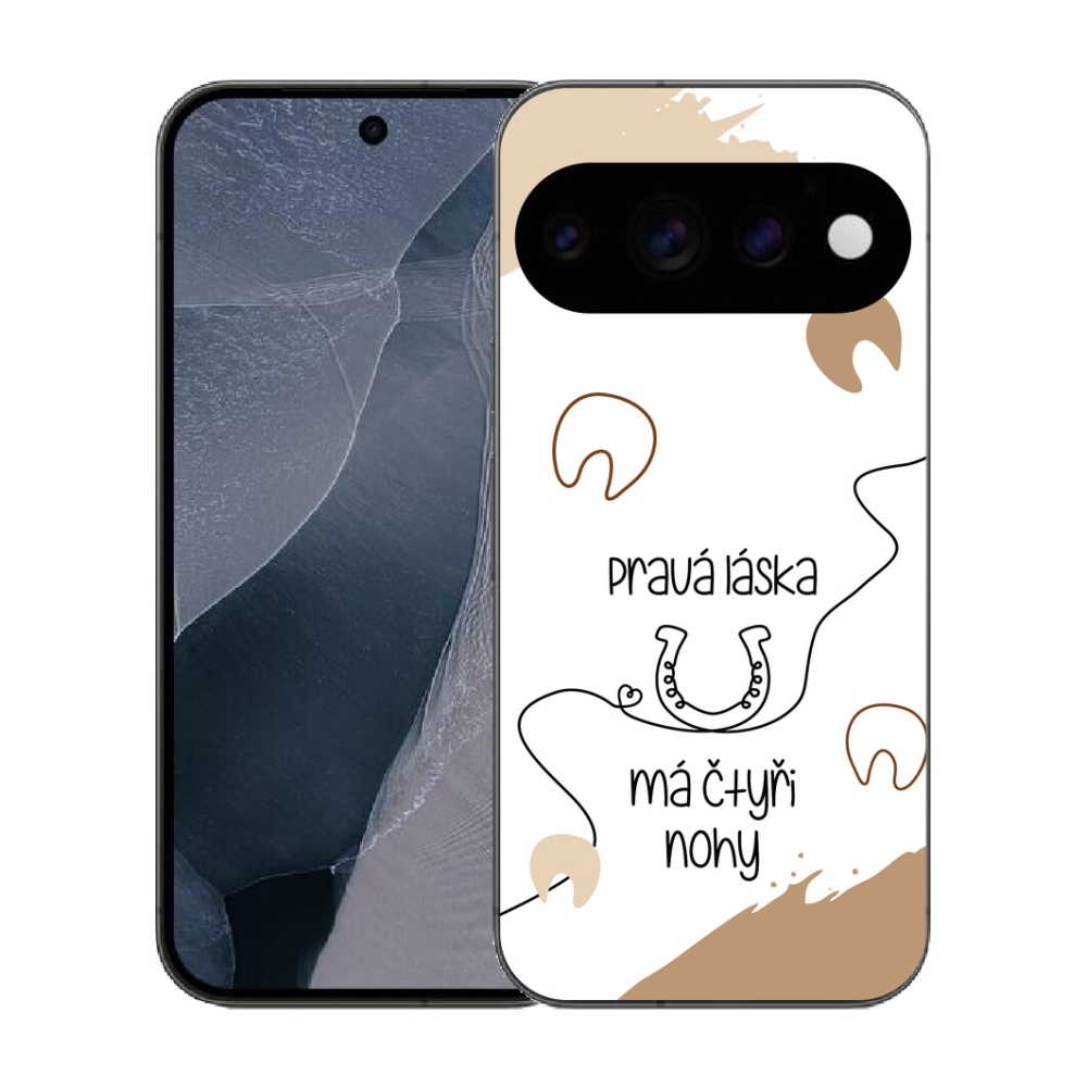 Gélový kryt mmCase na Google Pixel 11 Pro - konský motív biele pozadie