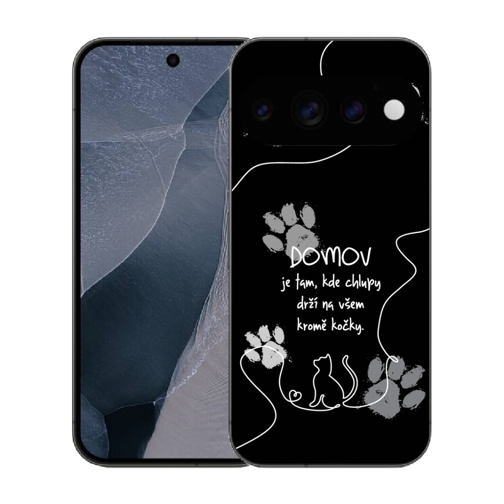 Gélový kryt mmCase na Google Pixel 11 Pro - mačacie motív čierne pozadie