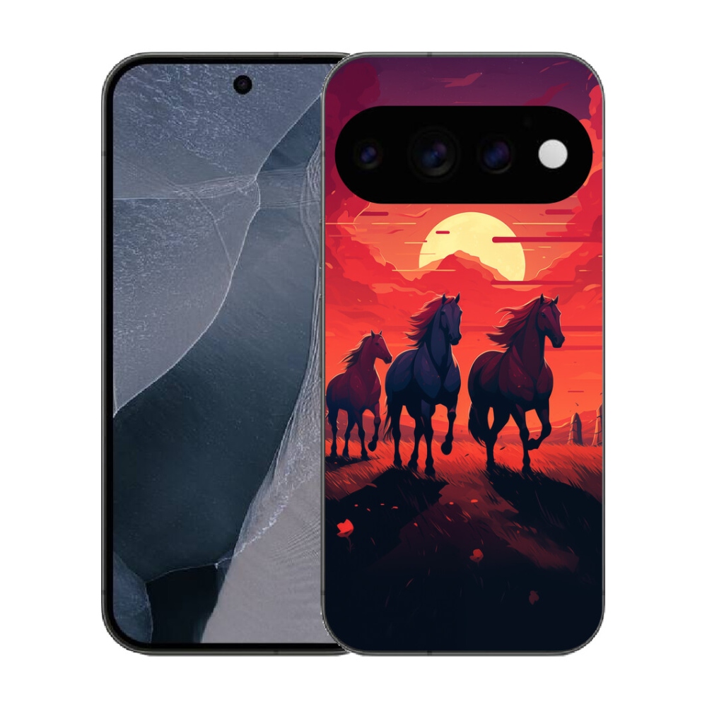 Gélový kryt mmCase na Google Pixel 11 Pro - kone a západ slnka