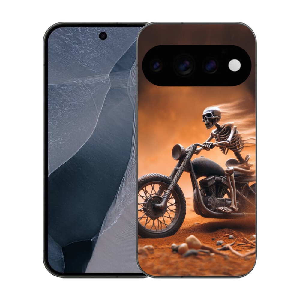 Gélový kryt mmCase na Google Pixel 11 Pro - kostra na motorke