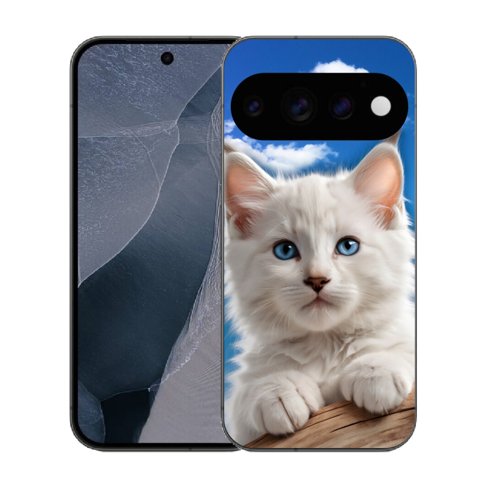 Gélový kryt mmCase na Google Pixel 11 Pro - mačiatko a oblaky