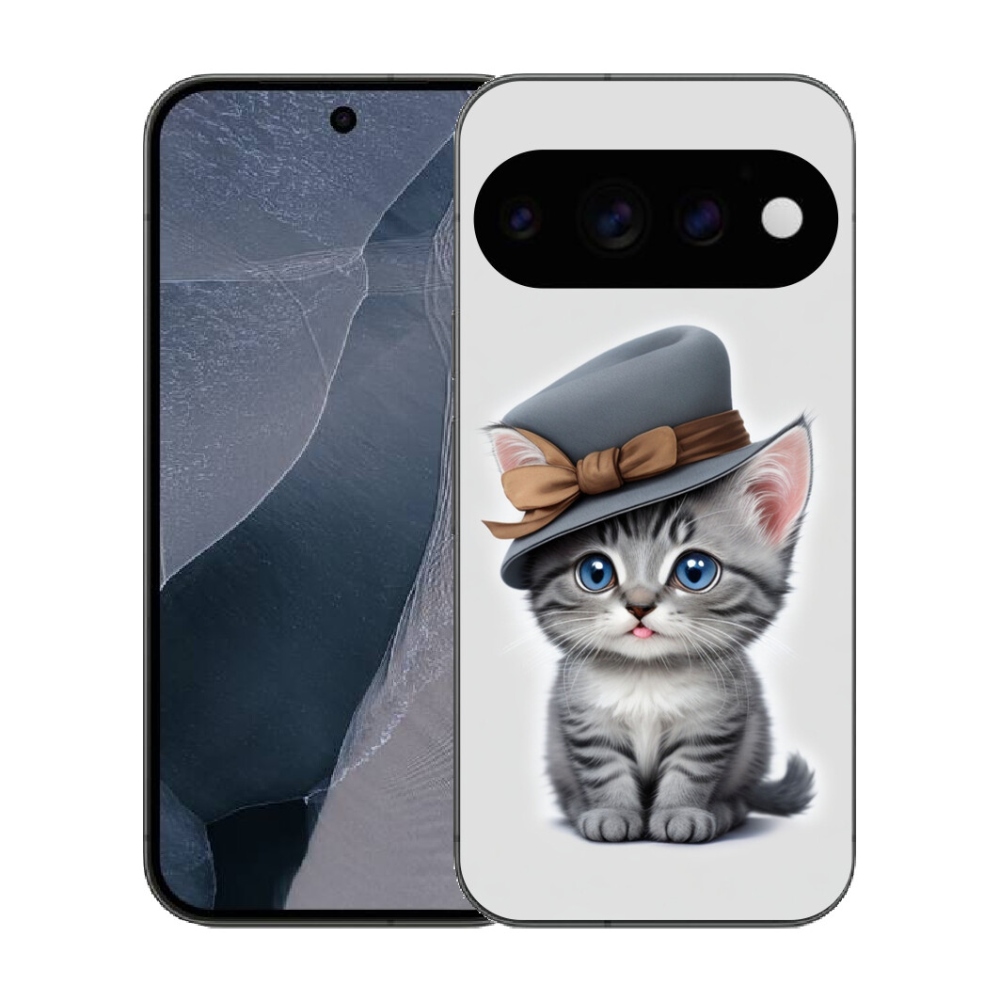 Gélový kryt mmCase na Google Pixel 11 Pro - mačiatko s klobúkom
