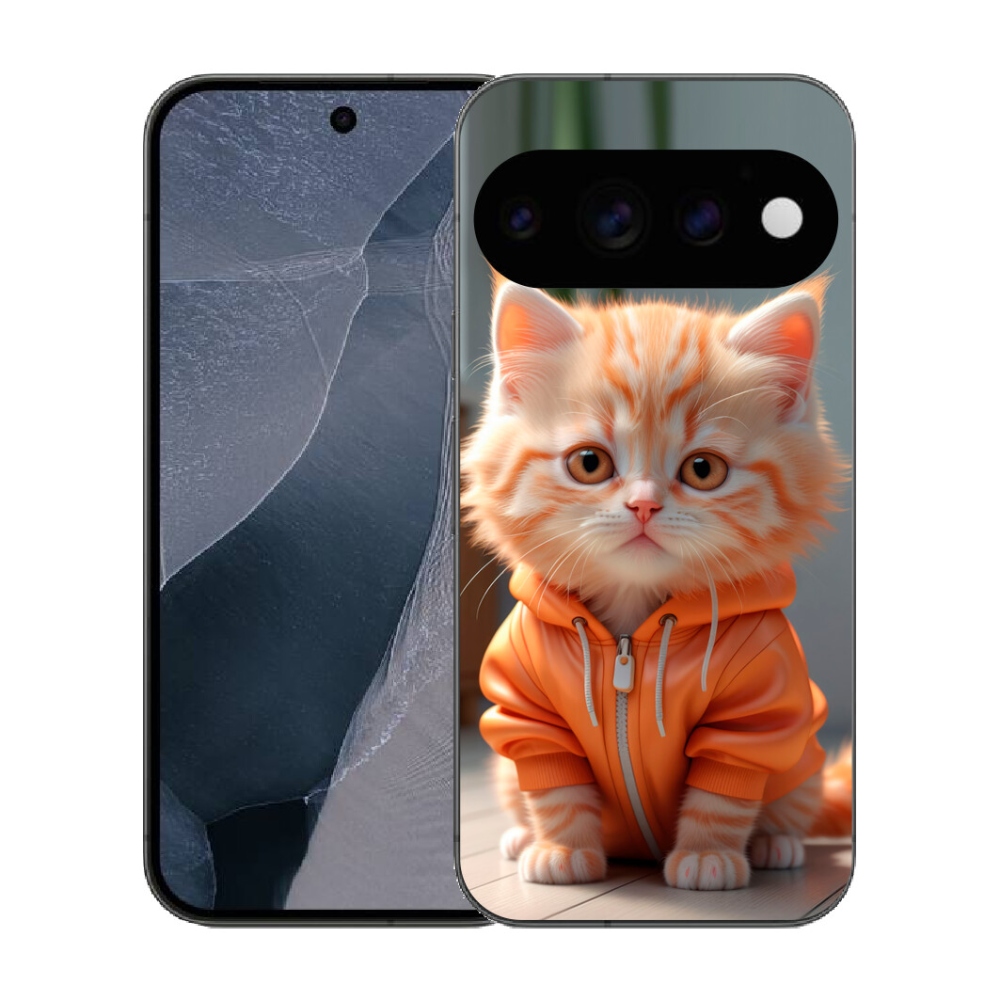 Gélový kryt mmCase na Google Pixel 11 Pro - mačiatko v mikine