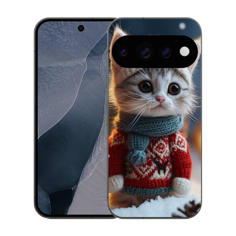 Gélový kryt mmCase na Google Pixel 11 Pro - mačiatko vo svetri