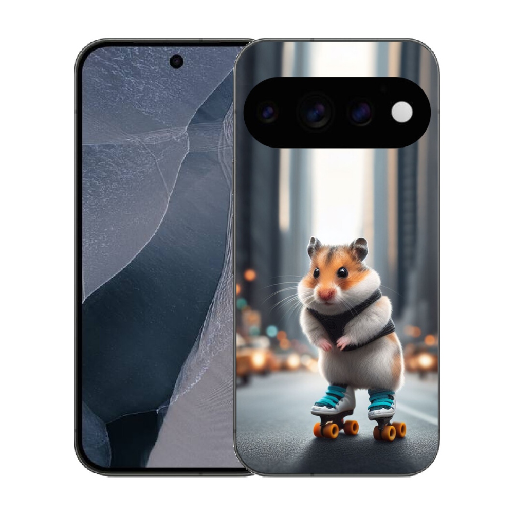 Gélový kryt mmCase na Google Pixel 11 Pro - škrečok na korčuliach