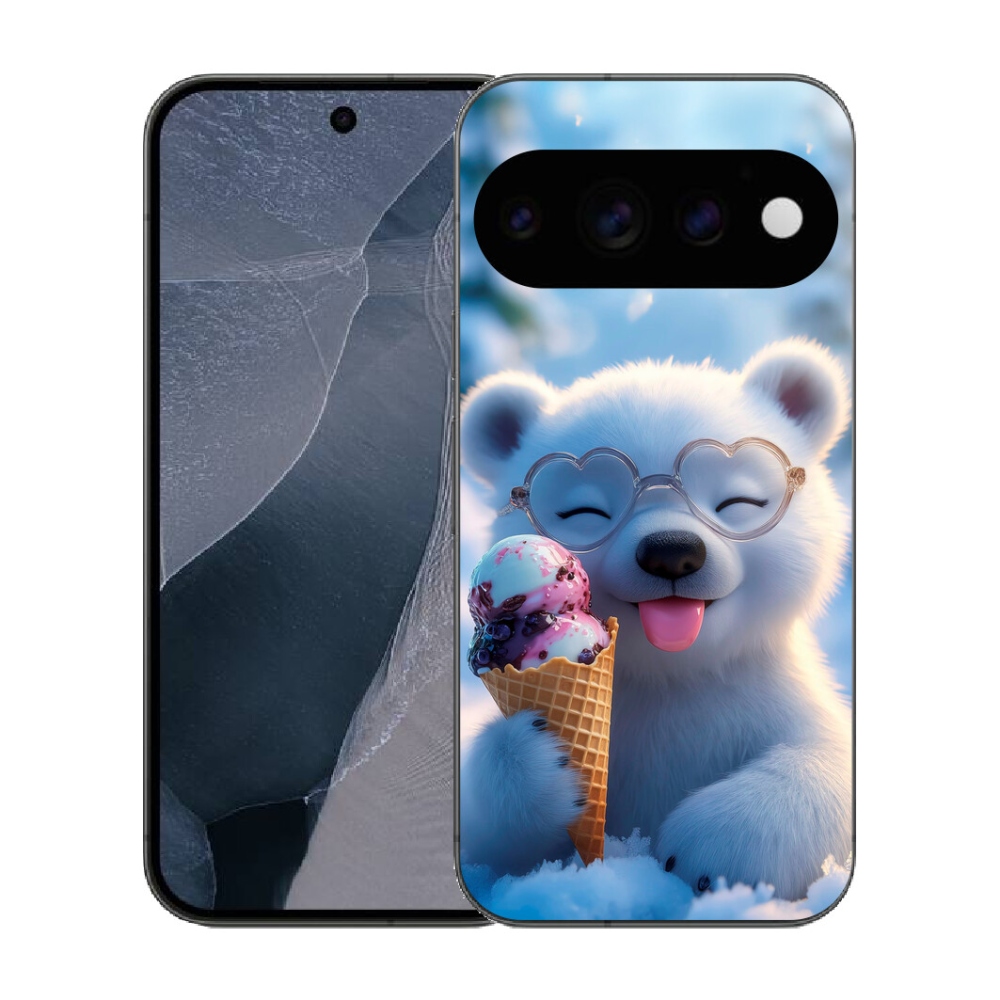 Gélový kryt mmCase na Google Pixel 11 Pro - medvedík so zmrzlinou