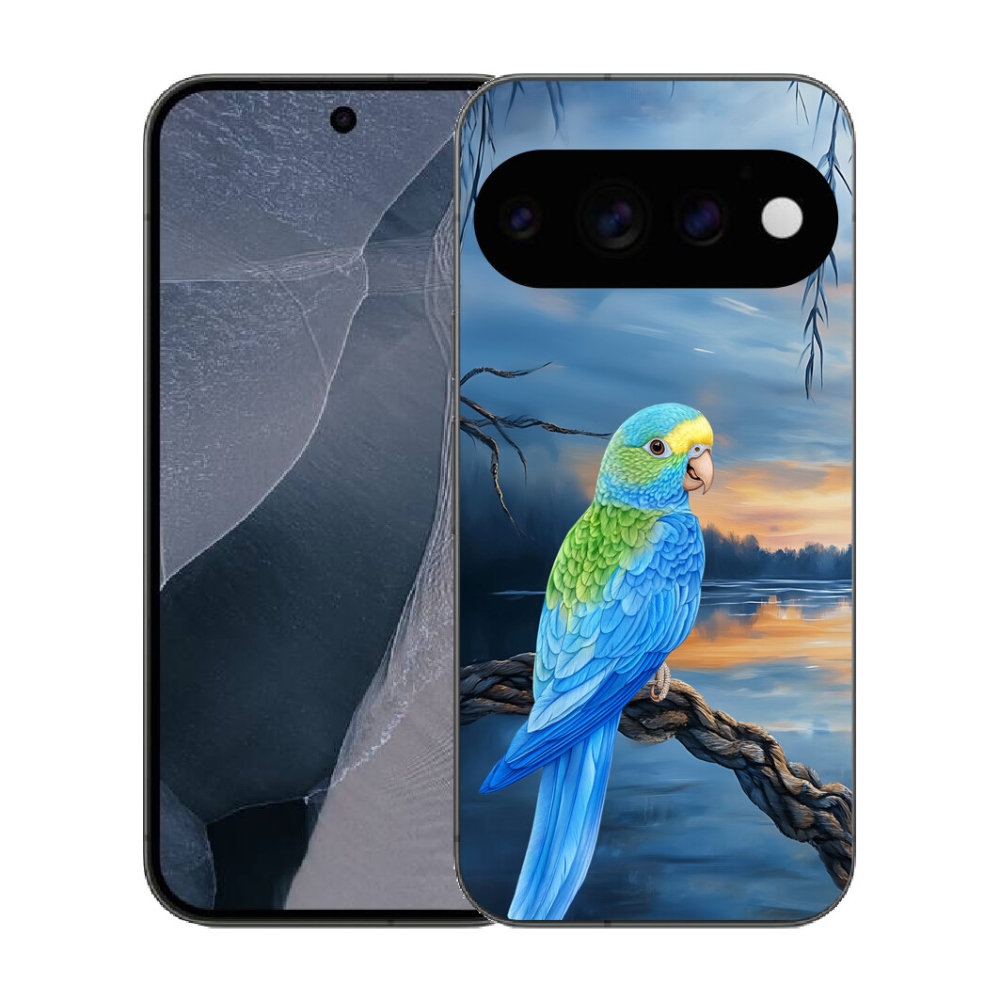 Gélový kryt mmCase na Google Pixel 11 Pro - modrý papagáj