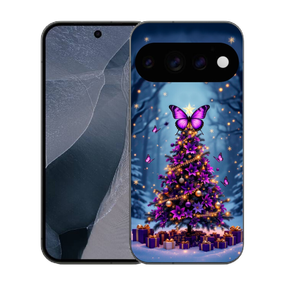 Gélový kryt mmCase na Google Pixel 11 Pro - motýlí vianočný stromček
