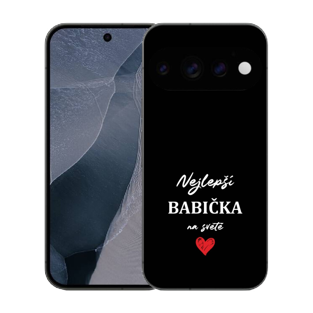 Gélový kryt mmCase na Google Pixel 11 Pro - najlepšia babička 1 čierne pozadie