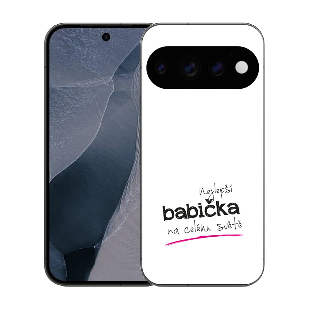 Gélový kryt mmCase na Google Pixel 11 Pro - najlepšia babička 4 biele pozadie