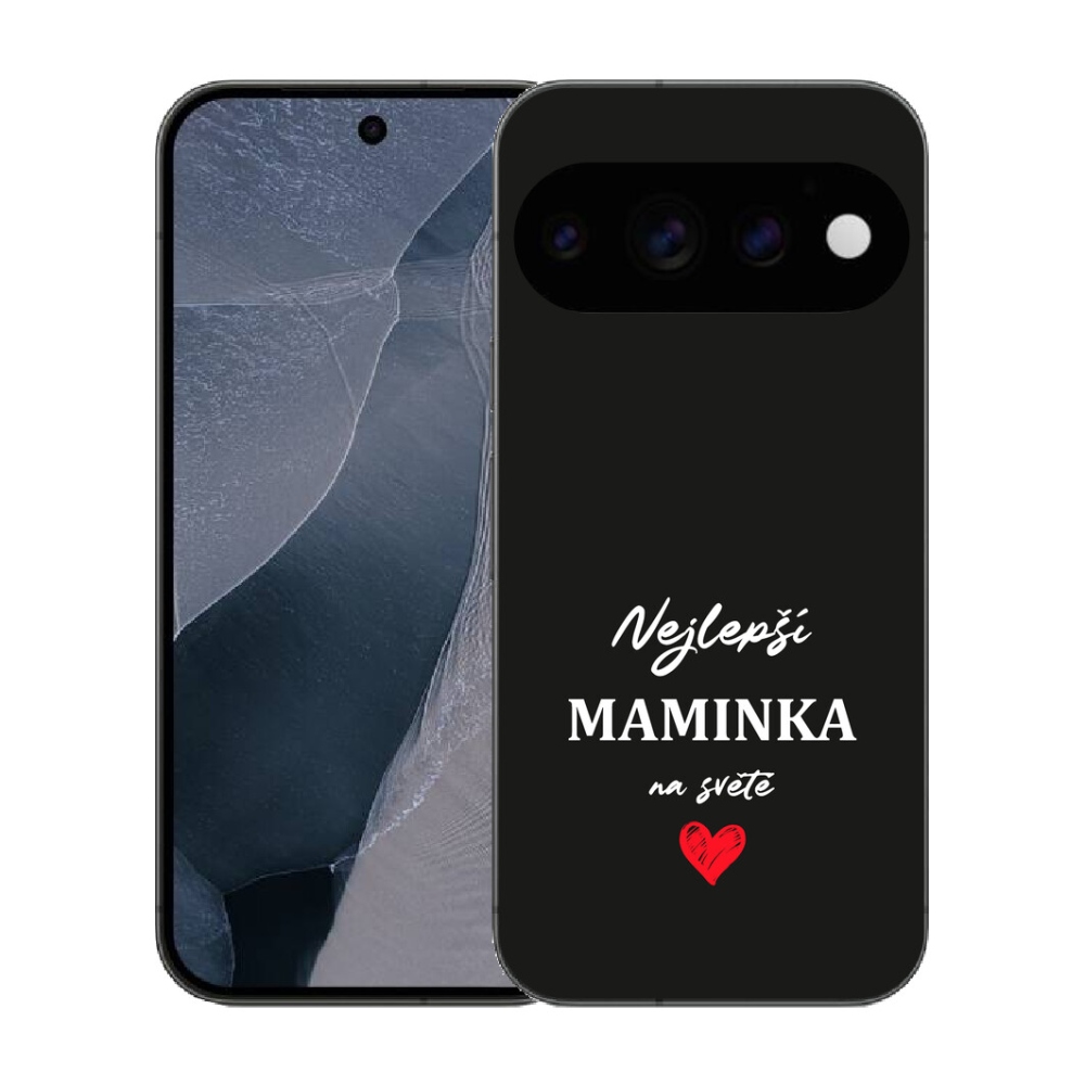 Gélový kryt mmCase na Google Pixel 11 Pro - najlepšia mamička 1 čierne pozadie